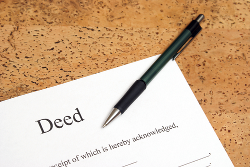 paper with the word 'deed' at the top