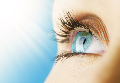 close up shot of a woman's eye