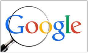 google logo with magnifying glass